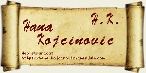 Hana Kojčinović vizit kartica